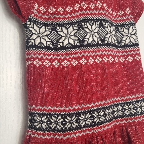 Maggie & Zoe Red Sparkle Snowflake Sweater Dress - Picture 4 of 5